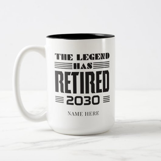 伝説が持つ引退退職した ツートーンマグカップ (左)