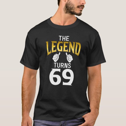 伝説が69誕生日を回る Tシャツ (正面)