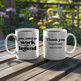 伝説と働いていたね　面白い定年退職ギフト コーヒーマグカップ