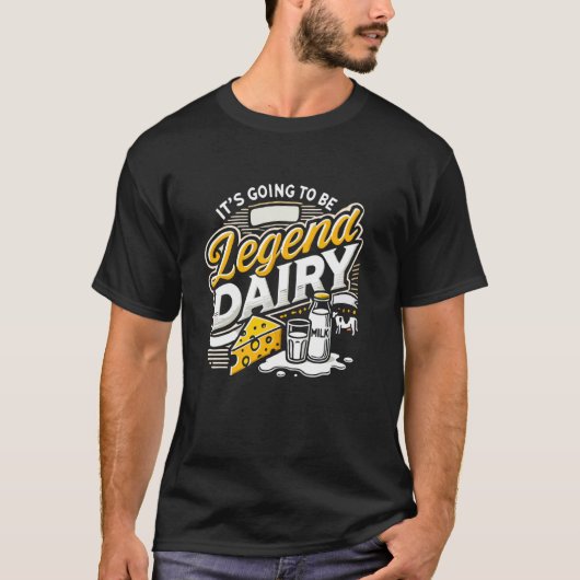 伝説になる酪農牛のダジャレファーミング Tシャツ (正面)