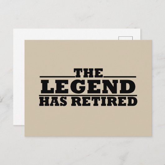 伝説には退職退職した引用文がおもしろいある シーズンポストカード (正面/裏面)