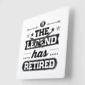 伝説に退職したがあります スクエア壁時計 (傾斜)