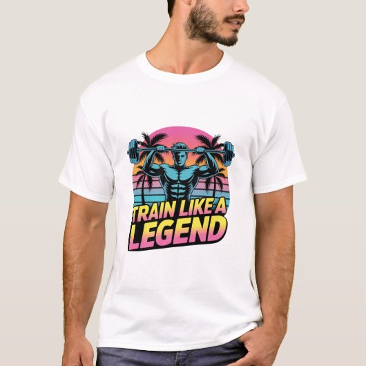 伝説のようにトレーニングせよ - ストリートスタイルのジムウェアTシャツ Tシャツ (正面)