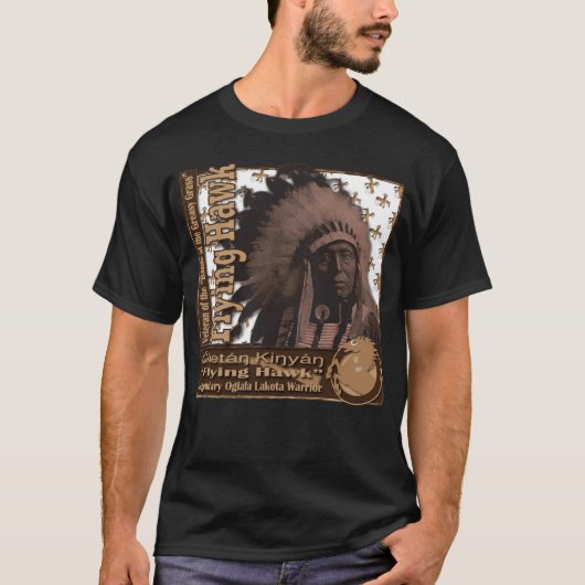 伝説のオグララ・ラコタ戦士 フライングホーク Tシャツ (正面)