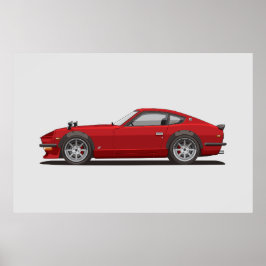 伝説のクラシック レッド 240z フェアレディ バグ ポスター