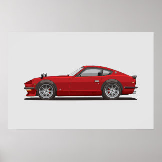 伝説のクラシック レッド 240z フェアレディ バグ ポスター