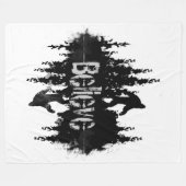 伝説のサスカッチ、ビッグ足レイク反射 フリースブランケット (正面(横))