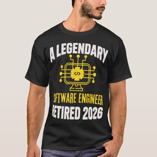 伝説のソフトウェアエンジニア 引退 2026 おもしろ Tシャツ (正面)