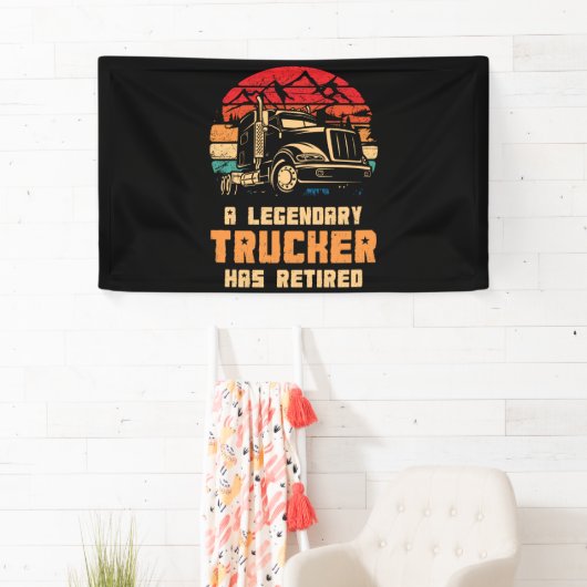 伝説のトラック運転手退職したが 横断幕 (インサイチュ)