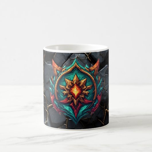 伝説のドラゴンの紋章 ゲーマーエンブレム コーヒーマグカップ (中央)