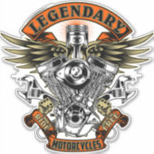 伝説のバイク生まれに乗るステッカー シール (正面)