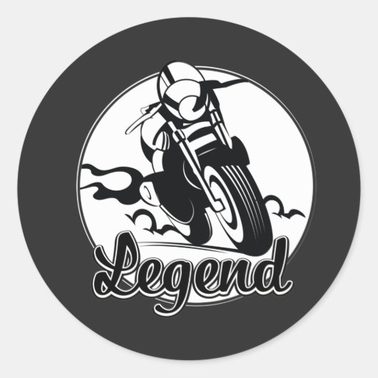 伝説のバイクTシャツ ラウンドシール (正面)