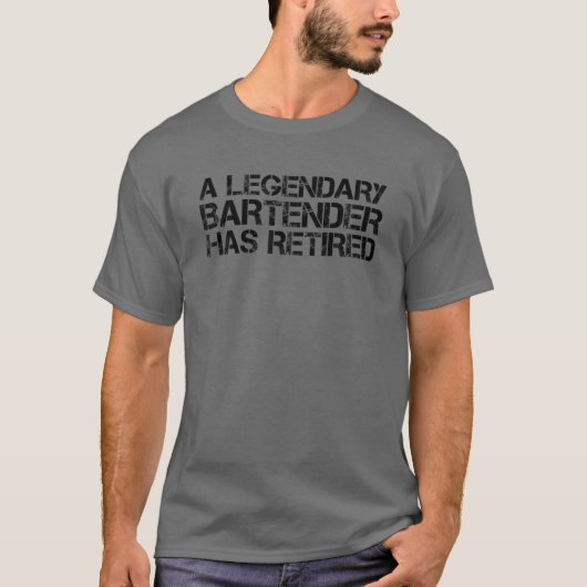 伝説のバーテンダー退職したは退職おもしろいGあり Tシャツ (正面)