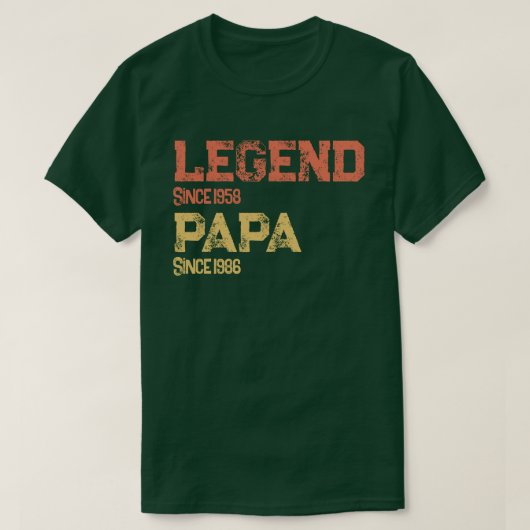 伝説のパパ ビンテージ父の日ギフト Tシャツ (デザイン正面)