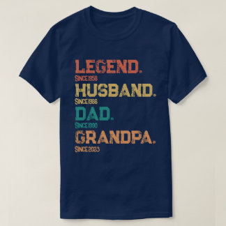 伝説のパパ 夫 おじいちゃんの節目の日 Tシャツ