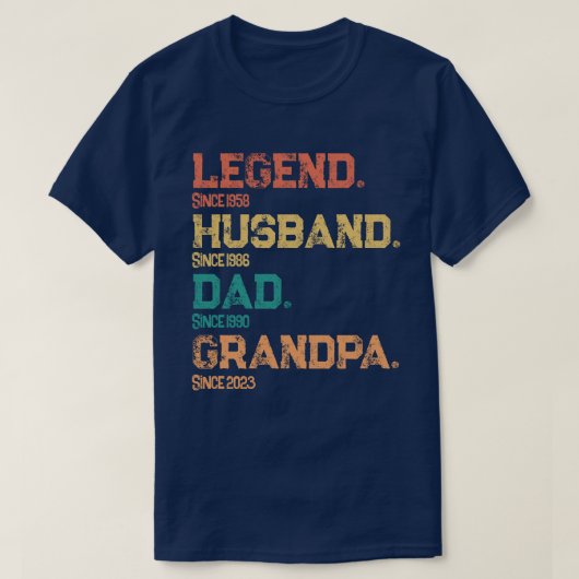 伝説のパパ 夫 おじいちゃんの節目の日 Tシャツ (デザイン正面)