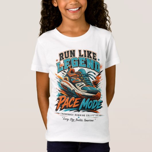 伝説のペースモード レトロランニングシューズアート Tシャツ (正面)