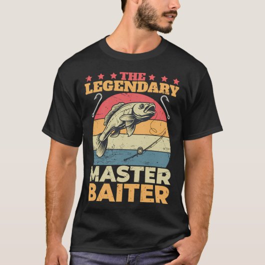 伝説のマスターベイター 釣りユーモア Tシャツ (正面)