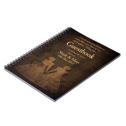 伝説のラブストーリーのレズビアンの結婚式のゲストブック ノートブック (左側)