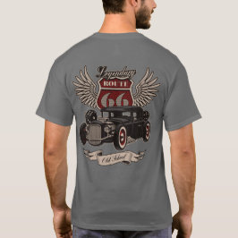 伝説のルート66ホットロッドのサイコロ オールドスクール Tシャツ