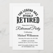 伝説の人物が引退を正式に発表 引退パーティー 招待状 (正面/裏面)