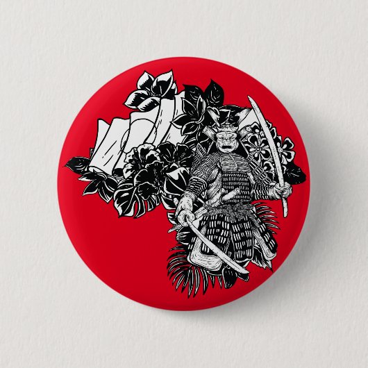 伝説の侍戦士のカタナデザイン 缶バッジ (正面)