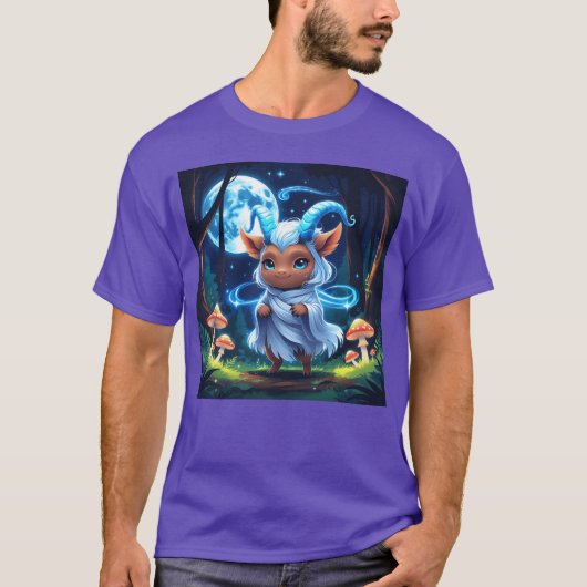 伝説の動物森の青い悪魔の家族 Tシャツ (正面)