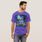 伝説の動物森の青い悪魔の家族 Tシャツ (正面フル)