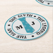 伝説の名前の男の神話パーソナライズされた名 ラウンドペーパーコースター (アングル)