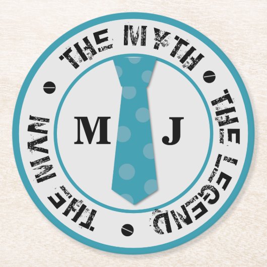 伝説の名前の男の神話パーソナライズされた名 ラウンドペーパーコースター (正面)