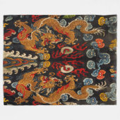 伝説の幽霊の武士のドラゴンのマスター フリースブランケット (正面(横))