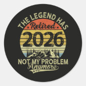伝説の引退 2026 私には関係ない ラウンドシール (正面)