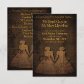 伝説の愛 レズビアン ウェディング インビテーション (正面/裏面)