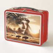 伝説の戦士の夕日 メタルランチボックス (正面)