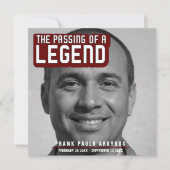 伝説の暗赤色の詩のカードの葬儀 サンキューカード (正面)