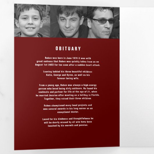 伝説の渡し葬儀サービス赤12写真 三つ折りプログラム (内部最初)