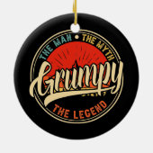 伝説の父の日に男の神話を不機嫌にする セラミックオーナメント (裏面)