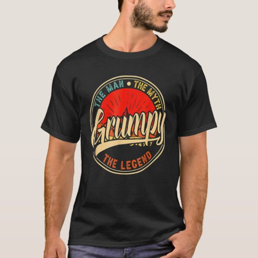 伝説の父の日に男の神話を不機嫌にする Tシャツ (正面)