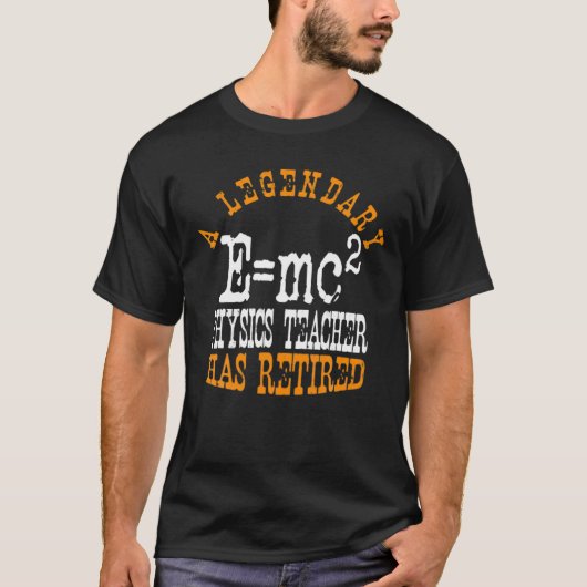 伝説の物理先生退職したが引退P Tシャツ (正面)