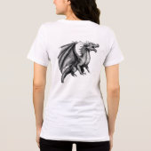 「伝説の生き物:複雑な白黒デザイン」 トライブレンドTシャツ (裏面)