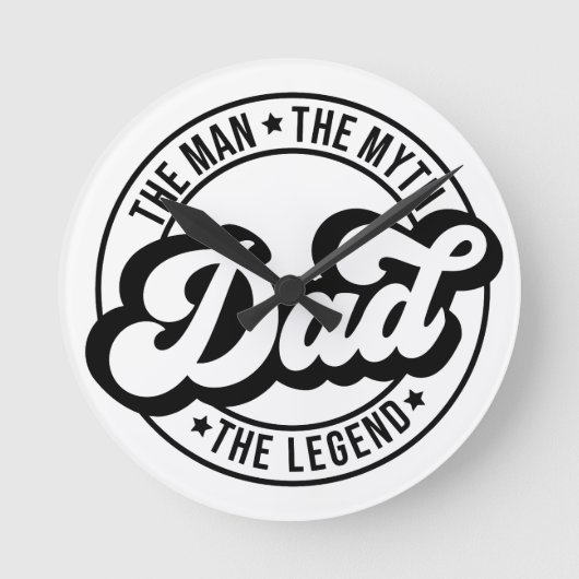 伝説の男の神話パパ父ダダダ ラウンド壁時計 (正面)
