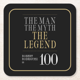伝説の男の100歳の誕生日 スクエアペーパーコースター