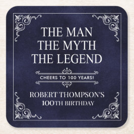 伝説の男の100歳の誕生日 スクエアペーパーコースター