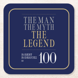 伝説の男の100歳の誕生日 スクエアペーパーコースター