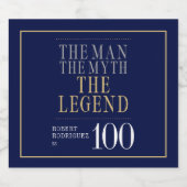 伝説の男の100歳の誕生日 ビールラベル (シングルラベル)
