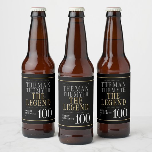 伝説の男の100歳の誕生日 ビールラベル (ボトル)
