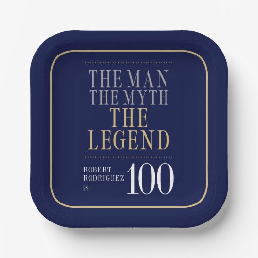 伝説の男の100歳の誕生日 ペーパープレート (正面)