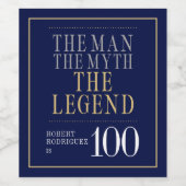伝説の男の100歳の誕生日 ワインラベル (シングルラベル)