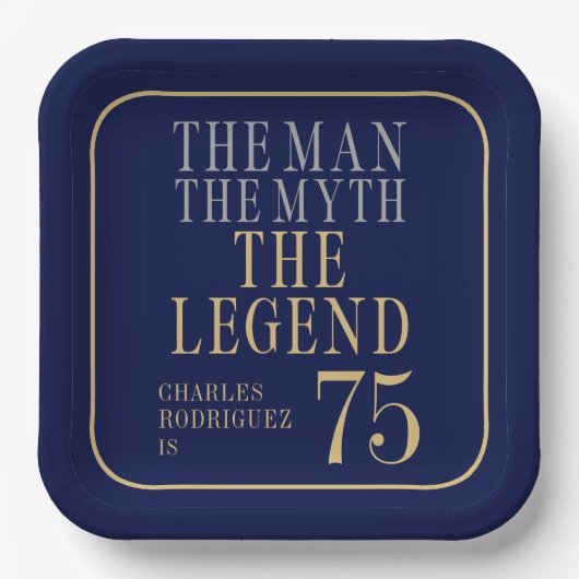伝説の男の75歳の誕生日 ペーパープレート (正面)