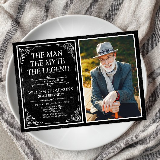 伝説の男の80歳の誕生日サプライズ 招待状